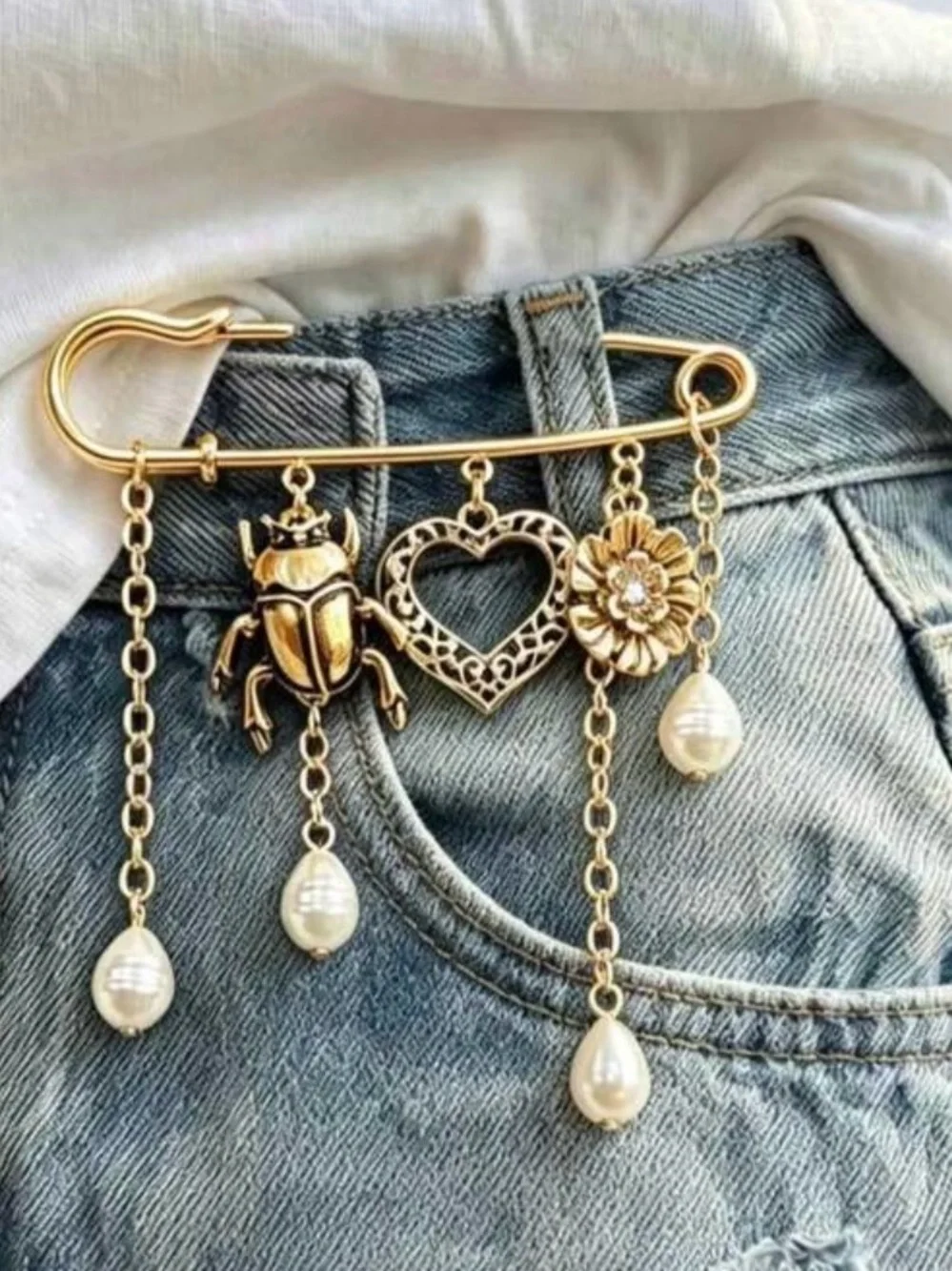 Multiple charm Pin Brooch